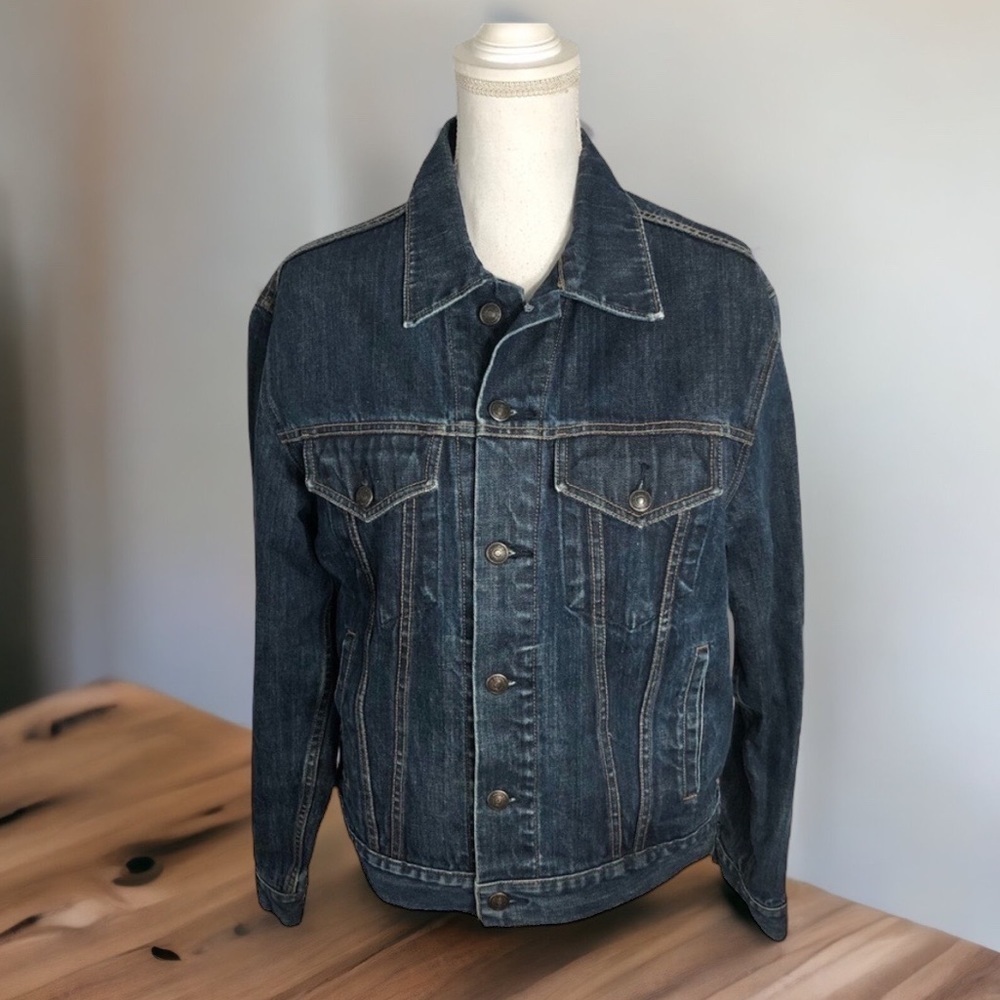 Vintage 90s Gap Denim Jacket Small Dark Blue Jean Women’s